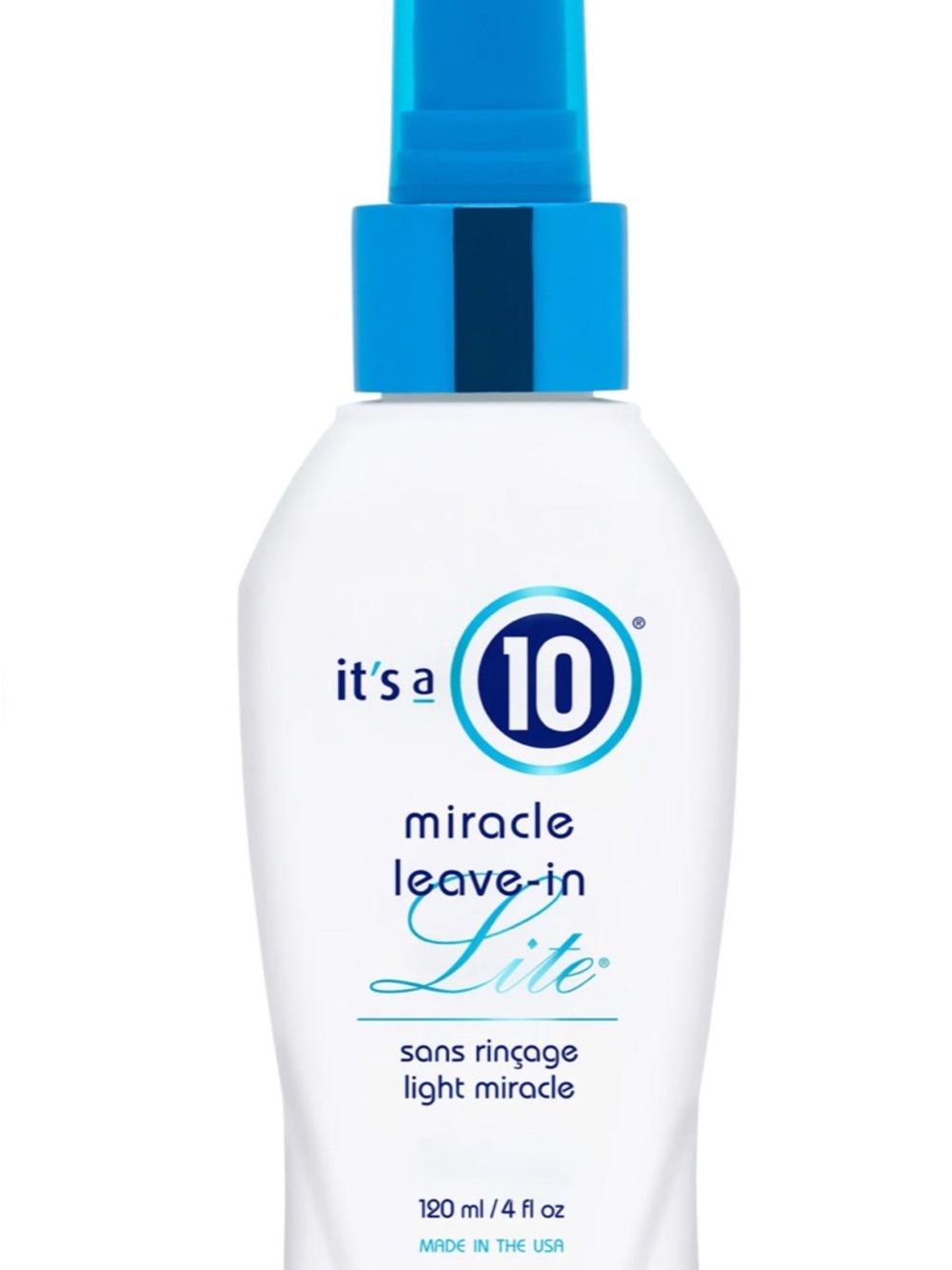 It's a 10 Miracle Leave-In Lite Spray – White & Blue
